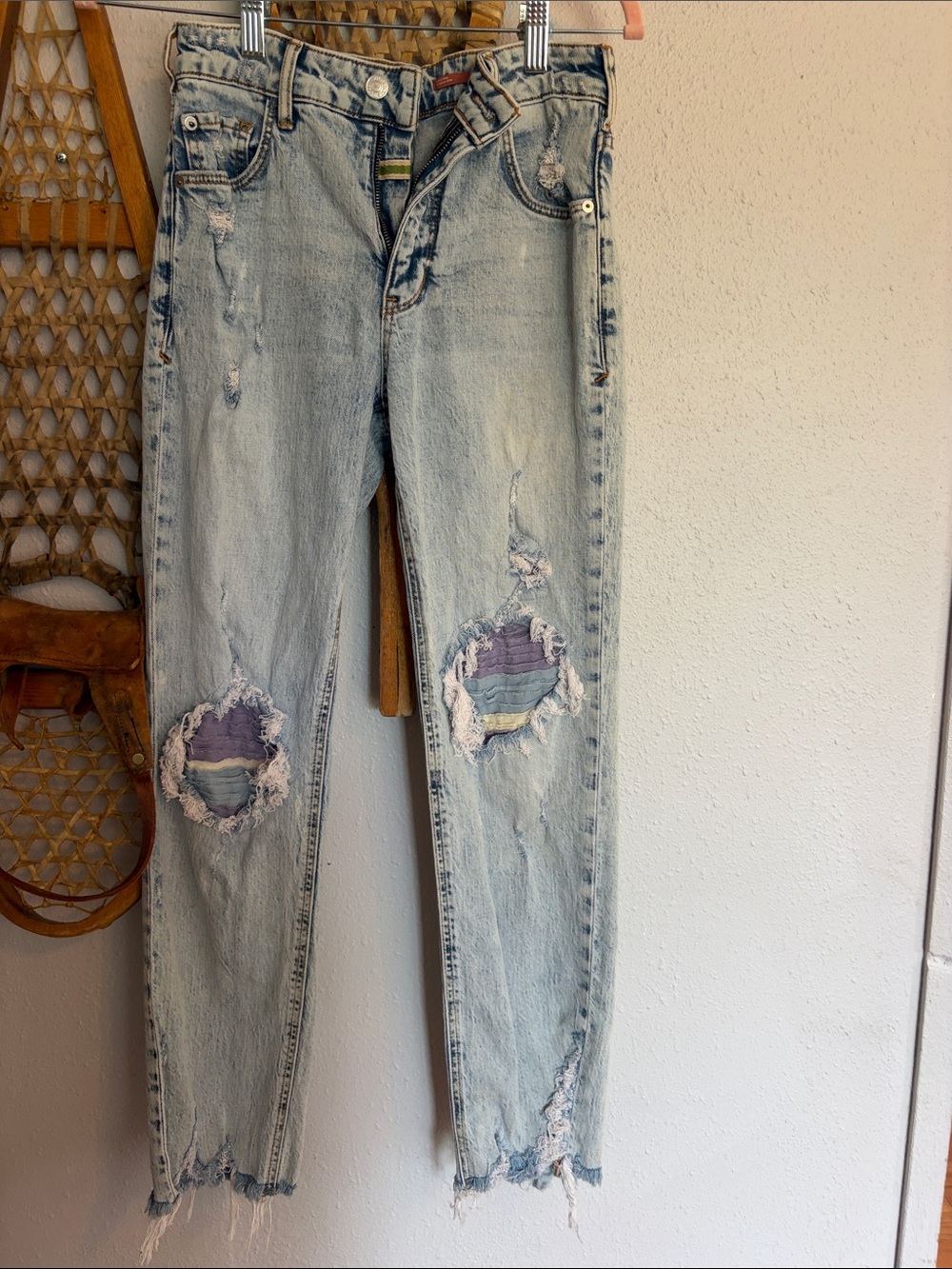 Pilcro Light Blue Boyfriend Jeans with Patch Details